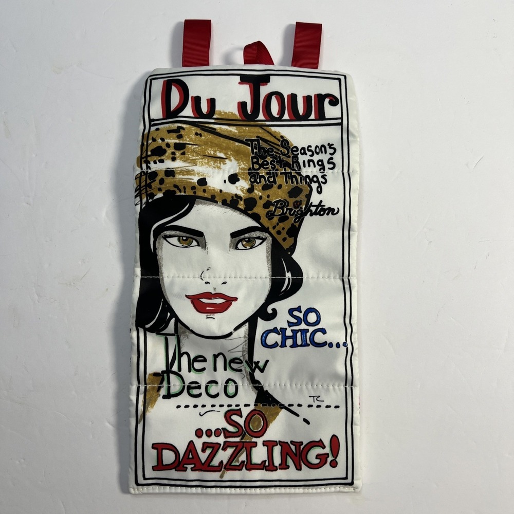 Brighton Chic Du Jour Jewelry Roll Travel Storage Zippered Pockets Tie Closure